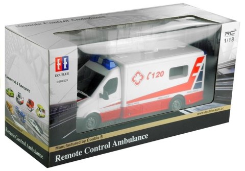 Ambulans Karetka Pogotowia Sterowana na Pilot 1:18 Double E Ambulans Karetka Pogotowia Sterowana na Pilot 1:18 Double E