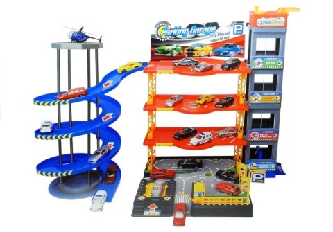 Parking Poziomowy Tor Winda 4 Autka Helikopter LEAN Toys Parking Poziomowy Tor Winda 4 Autka Helikopter LEAN Toys