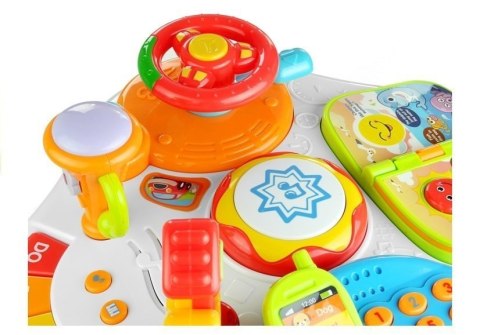 Stolik Edukacyjny Pianinko Telefon Gra Świeci 5w1 LEAN Toys