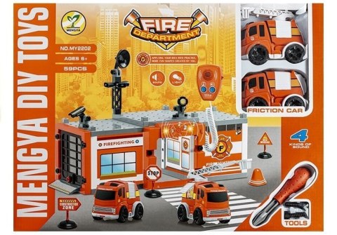 Straż Pożarna do Złożenia Autka 59 Elementów LEAN Toys