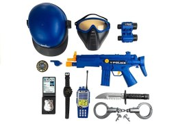 Zabawkowy Zestaw Policjanta Stróż Prawa Akcesoria Pistolet Kajdanki 10 El. LEAN Toys