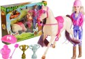 Zestaw Lalka i Koń w Stajni + Akcesoria Biały LEAN Toys