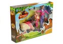 Zestaw Lalka i Koń w Stajni + Akcesoria Biały LEAN Toys