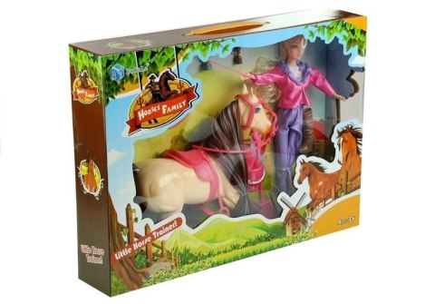 Zestaw Lalka i Koń w Stajni + Akcesoria Biały LEAN Toys Zestaw Lalka i Koń w Stajni + Akcesoria Biały LEAN Toys