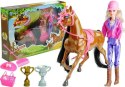 Zestaw Lalka i Koń w Stajni + Akcesoria Brązowy LEAN Toys