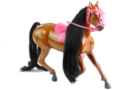 Zestaw Lalka i Koń w Stajni + Akcesoria Brązowy LEAN Toys