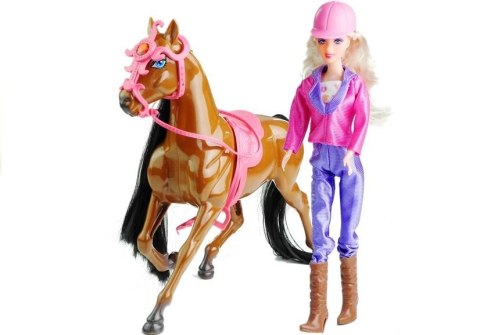 Zestaw Lalka i Koń w Stajni + Akcesoria Brązowy LEAN Toys Zestaw Lalka i Koń w Stajni + Akcesoria Brązowy LEAN Toys