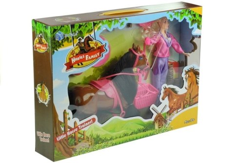 Zestaw Lalka i Koń w Stajni + Akcesoria Brązowy LEAN Toys Zestaw Lalka i Koń w Stajni + Akcesoria Brązowy LEAN Toys