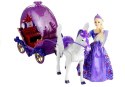 Zestaw Lalka w Karocy Koń do Czesania Dźwięki Fiolet LEAN Toys