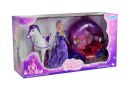 Zestaw Lalka w Karocy Koń do Czesania Dźwięki Fiolet LEAN Toys