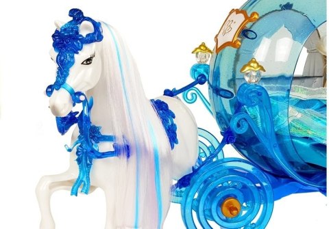 Zestaw Lalka w Karocy Koń do Czesania Niebieska LEAN Toys Zestaw Lalka w Karocy Koń do Czesania Niebieska LEAN Toys