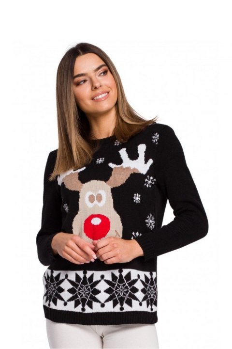 Sweter Damski Model MXS04 Black - Moe Moe Sweter Damski Model MXS04 Black - Moe Moe