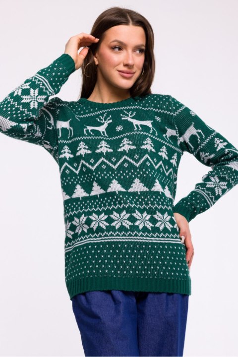 Sweter Damski Model MXS09 Green - Moe Moe Sweter Damski Model MXS09 Green - Moe Moe