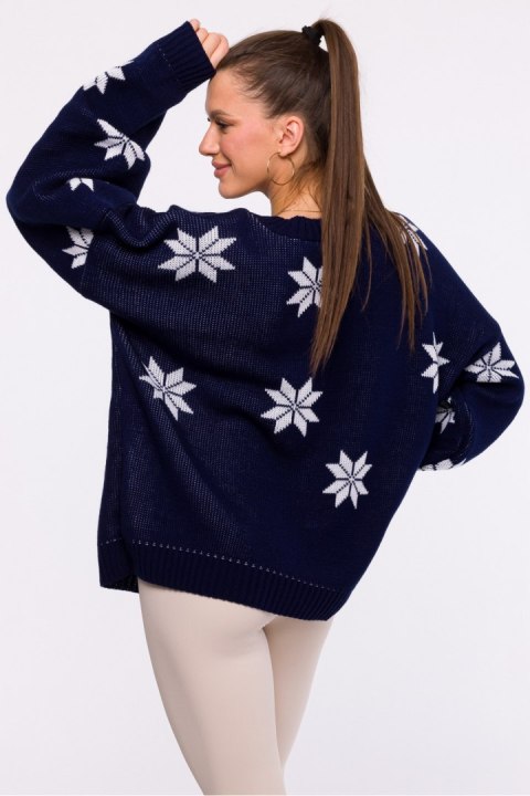 Sweter Damski Model MXS10 Navy - Moe Moe Sweter Damski Model MXS10 Navy - Moe Moe