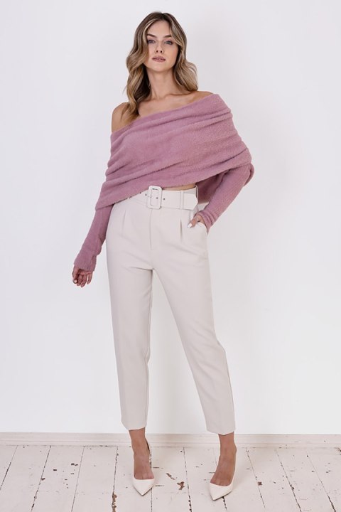 Sweter Damski Model SWE277 Powder Pink - MKM MKM Sweter Damski Model SWE277 Powder Pink - MKM MKM