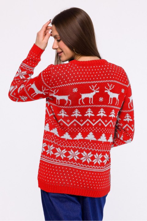Sweter Damski Model MXS09 Red - Moe Moe Sweter Damski Model MXS09 Red - Moe Moe