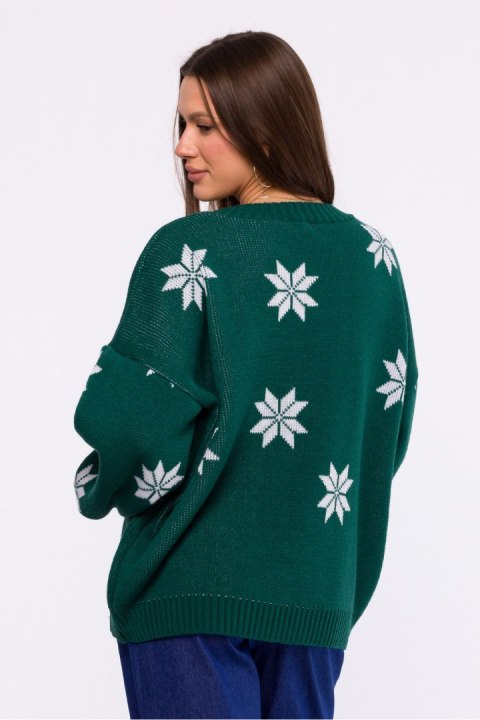 Sweter Damski Model MXS10 Green - Moe Moe Sweter Damski Model MXS10 Green - Moe Moe