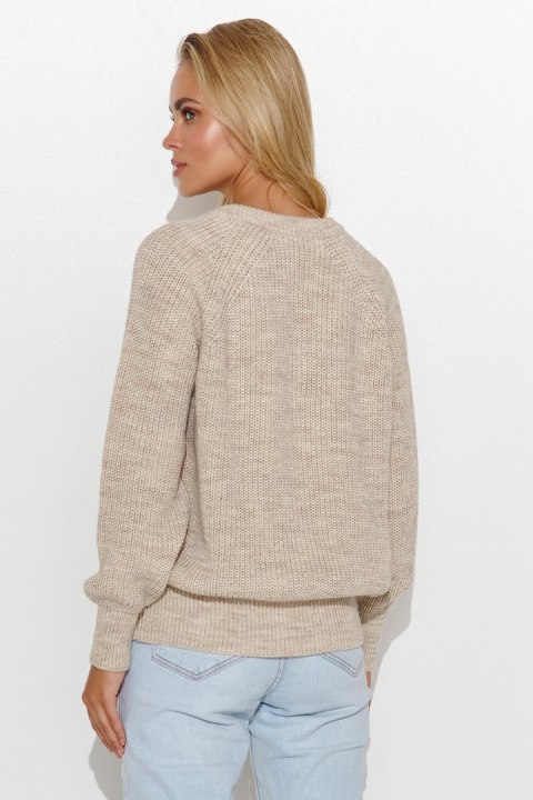 Sweter Damski Model S140 Beige Melange - Makadamia Makadamia