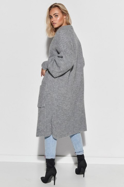 Sweter Kardigan Model S101 Grey Melange - Makadamia Makadamia Sweter Kardigan Model S101 Grey Melange - Makadamia Makadamia