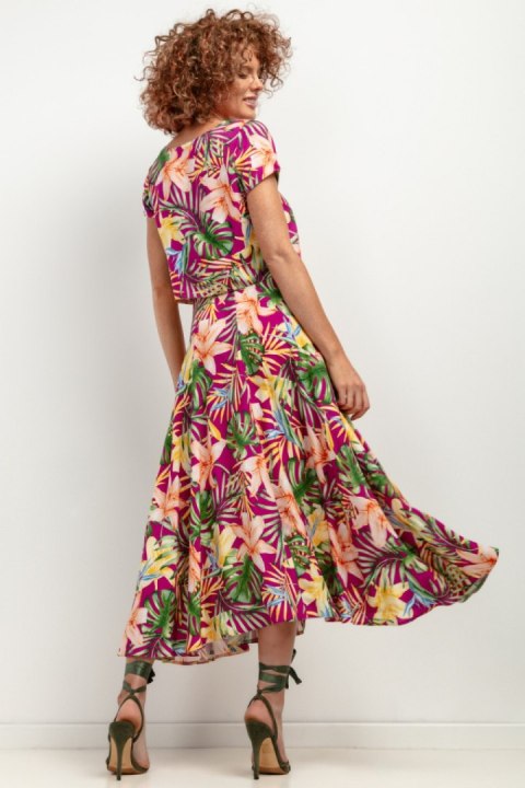 Spódnica Model T407 Liście na fioletowym tle - Tessita Tessita