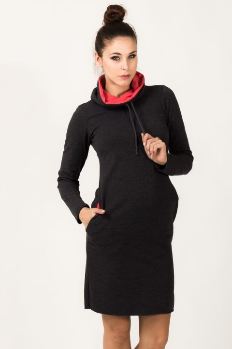 Sukienka Model Kaja 6 Dark Grey/Coral - Tessita Tessita
