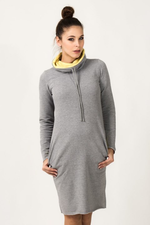 Sukienka Model Kaja 8 Light Grey/Yellow - Tessita Tessita