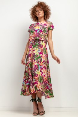 Bluzka Model T408 Liście na fioletowym tle - Tessita Tessita