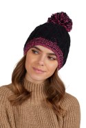 CATRINA czapka damska z pomponem czarno-szara - Kamea Kamea