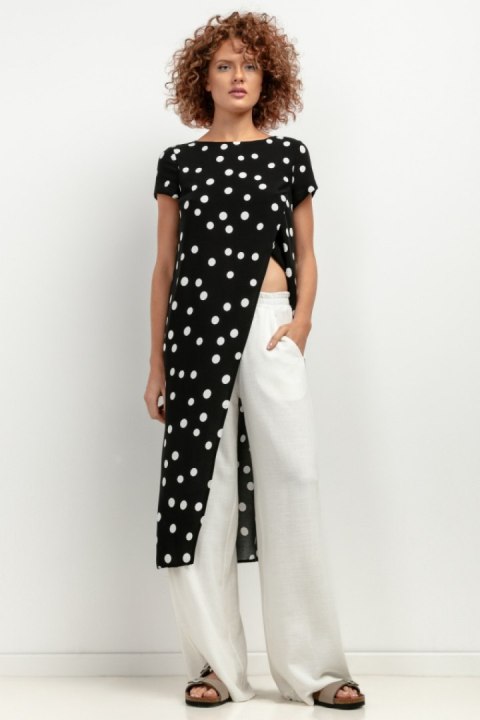 Tunika Model T410 Białe grochy - Tessita Tessita Tunika Model T410 Białe grochy - Tessita Tessita