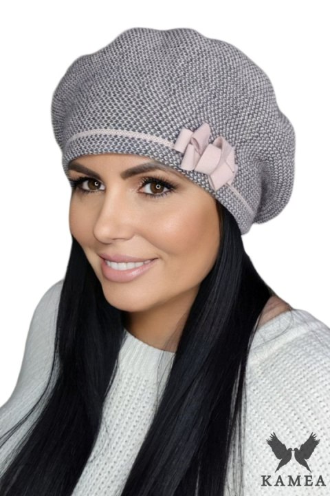 HELENA beret damski kolor różowy - Kamea Kamea