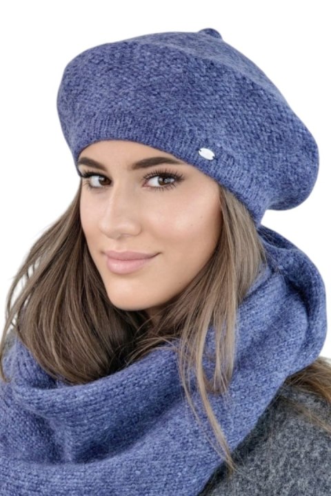 OFELIA zimowy beret damski kolor jeans - Kamea Kamea