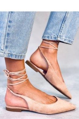 Baleriny bez pięty wiązane DENTONI NUDE - Inello Inello
