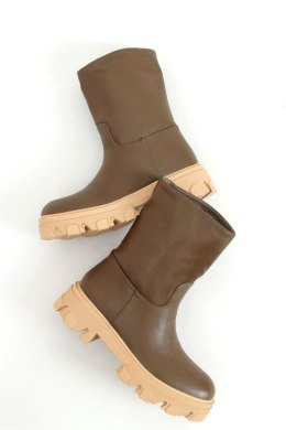 Botki z prostą cholewką zielone QT19P GREEN - Inello Inello