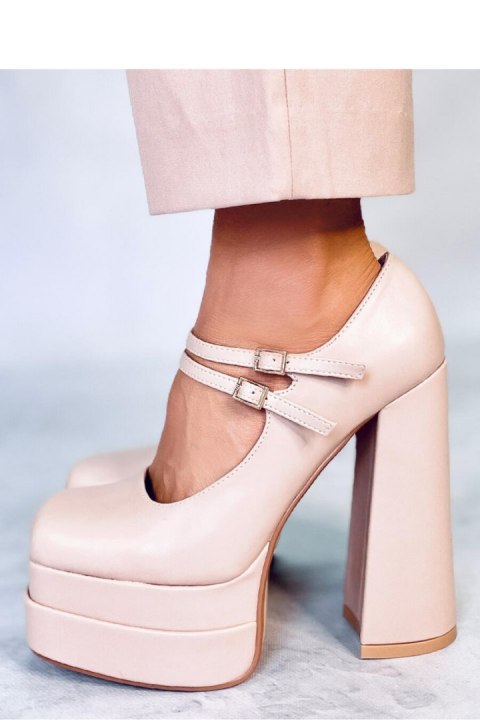 Czółenka na platformie licowe LOIT BEIGE - Inello Inello Czółenka na platformie licowe LOIT BEIGE - Inello Inello