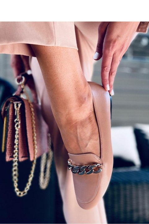 Mokasyny z łańcuchem ADDISON NUDE - Inello Inello