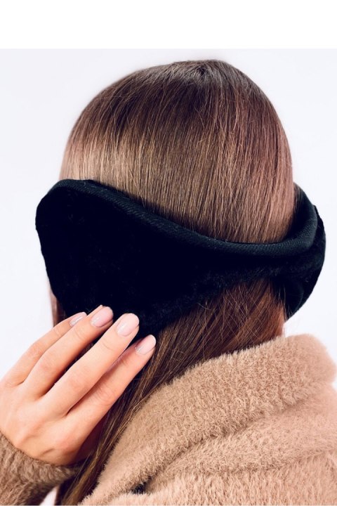 Nauszniki damskie za głowę z lamówką MONSS CZARNE - Inello Inello Nauszniki damskie za głowę z lamówką MONSS CZARNE - Inello Inello