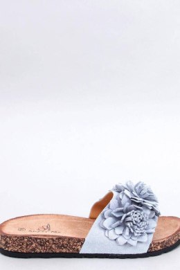 Sandał Klapki korkowe z kwiatami SEBILL GREY - Inello Inello