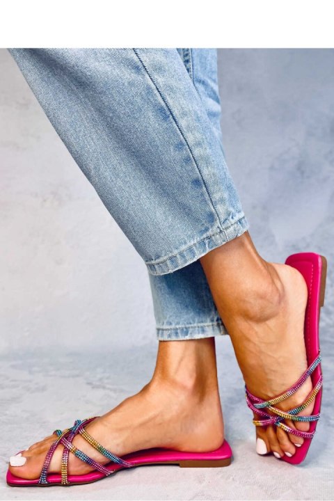 Sandał Klapki z cyrkoniami REXHA FUKSJA - Inello Inello Sandał Klapki z cyrkoniami REXHA FUKSJA - Inello Inello