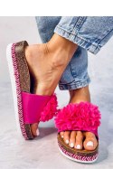 Sandał Klapki z kwiatami SOUTH FUKSJA PEACH - Inello Inello