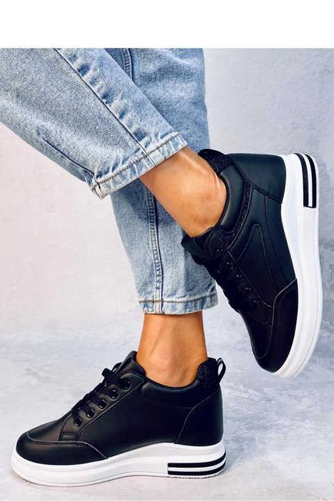 Sneakersy na koturnie CHEEVE BLACK - Inello Inello