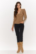 Bluzka Model NU461 Camel - Numinou Numinou Bluzka Model NU461 Camel - Numinou Numinou
